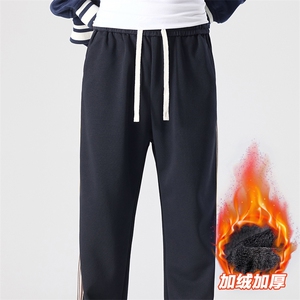 真超绒休闲裤秋冬加绒加厚宽松直筒运动百搭卫裤D016-P45加绒P50图片
