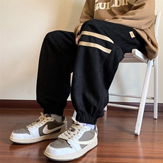 KP619P45港风麂皮绒休闲裤男宽松拖地束脚裤卫裤，男装休闲裤，星座1204-3