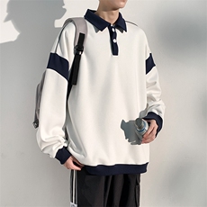 W6483-P45光影墙秋季新款300克翻领宽松卫衣，男装卫衣，星座109-1