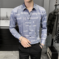 312A-5-134-P55店主英伦韩版潮流衬衫休闲修身上衣，男装衬衫，星座312A-5