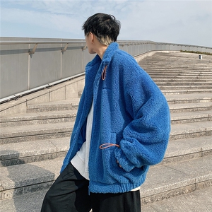 港风外景冬季宽松百搭棉服男羊羔毛情侣棉衣外套男7956P105控149图片