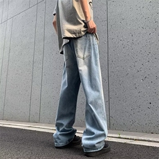 牛仔裤男士韩版潮流痞子帅气夏季浅色2024新款ins长裤RK1829-P43，男装牛仔裤，星座412-2