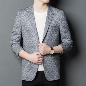 西服男秋季潮款休闲商务小西服上衣中年男士单西外套ASD2655-P190图片