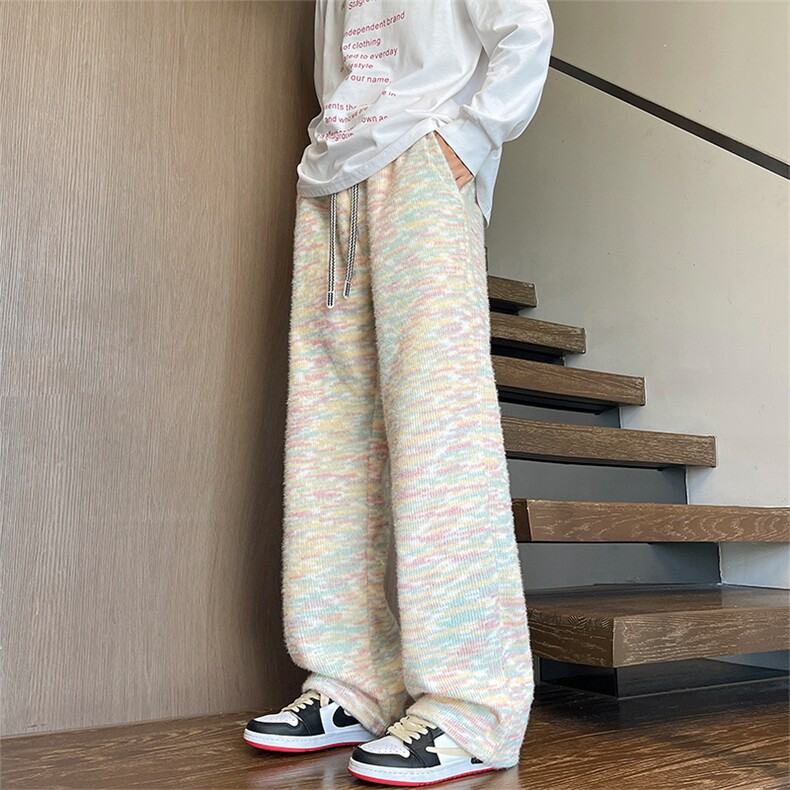 聚酯纤维YK86037-常规P35加绒P50慵懒风马海毛针织裤,男装休闲裤,电商A086-1