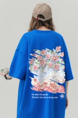 中性风新款夏季时尚百搭宽松圆领克莱因蓝短袖T恤T6096P25控38，男装T恤，电商A268