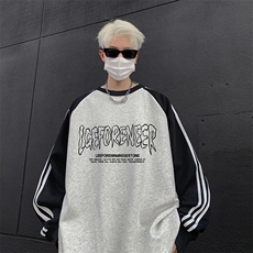 抖音得物供货提供视频秋冬重磅美式宽松织带圆领卫衣0701，男装卫衣，电商A486