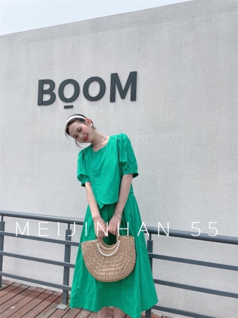 美巾涵5121苎麻套裙，女装，美巾涵