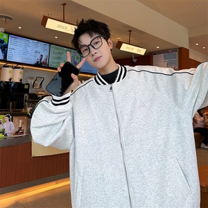 WY208/P75春装新款高品质不起球刺绣卫衣男立领棒球服潮外套图片