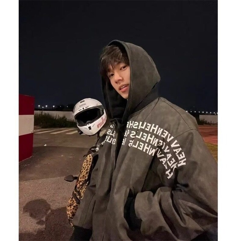 美式高街立领夹克外套男女秋冬季节冬季潮牌字母印花拉链上衣，男装夹克，星座1210-1