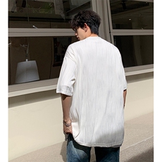 8XL-M特大码夏季短袖冰丝皱感透气T恤男潮垂感宽松半袖DX305P45，男装T恤，电商D206-1