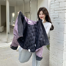 50绒!麂皮绒羽绒服配围脖R2C086-2631P235K368，女装羽绒服，2C086
