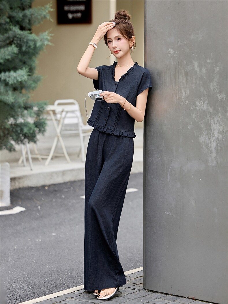 牛仔时尚套装女夏气质减龄显瘦休闲两件套2D050-7281P145,女装套装/套裙,琦鑫阁（原依鑫阁）