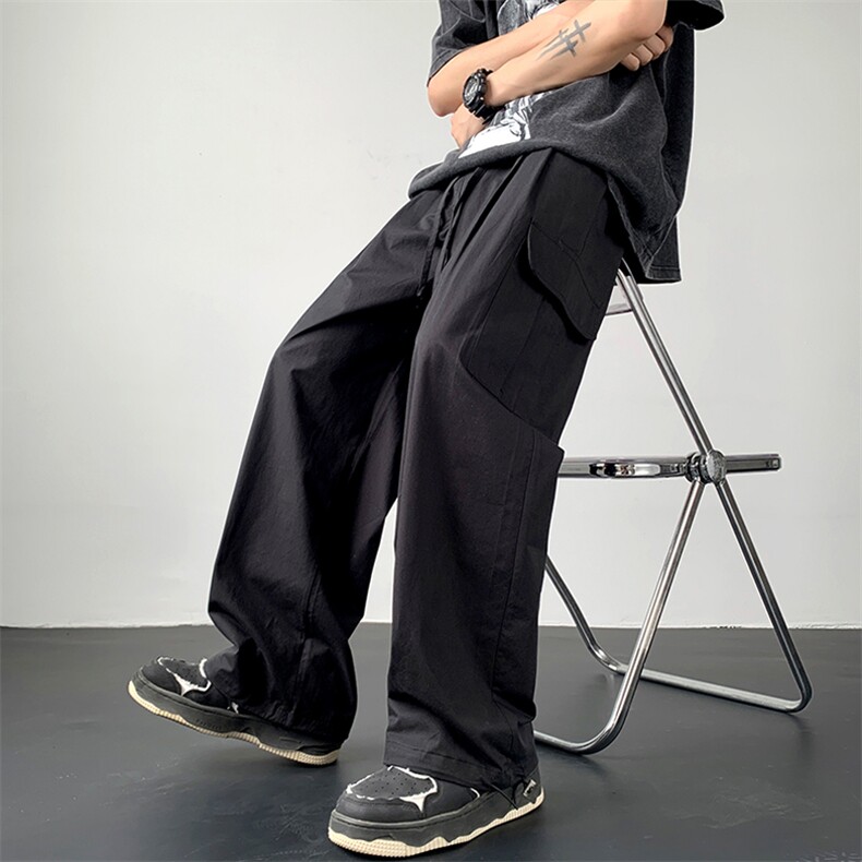 四季款3美式阔腿多口袋工装裤百搭宽松休闲裤XZ211-1-K2338-P60，男装工装外套，星座211-1