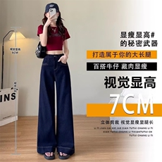 2025年夏季新款高腰显瘦小个子辣妹百搭宽松小众垂感阔腿拖地裤子，男装休闲裤，星座1210-1