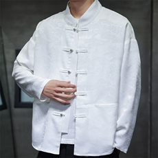 2025春季新款男装经典新中式衬衣汉服风唐装亮扣衬衫C169-P65，男装衬衫，电商B277(原6028)