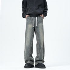 【主推现货S-4XL】水洗直筒牛仔裤男宽松长裤A080-8206-P65控88，男装牛仔裤，电商A080