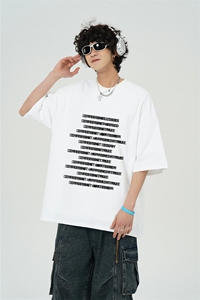春夏新款重磅纯棉字母满印高街短袖 M~5XL XZ604-DT220-P25控39图片
