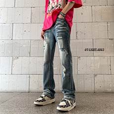 夏季美式高街ins小众破洞牛仔裤货号K755P6588，男装牛仔裤，电商A063