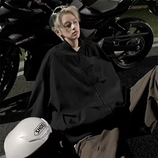 美式ins潮牌工装夹克男春秋宽松情侣装设计感飞行服外套QJ841-P65，男装夹克，星座1008