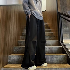 美式嘻哈运动裤春秋季潮牌垂感直筒拖地裤子男宽松阔腿休闲裤，男装休闲裤，四季星座218-1