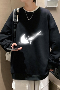 S6111-P28 加绒款-P33 秋季圆领卫衣男大码韩版宽松长袖外套图片