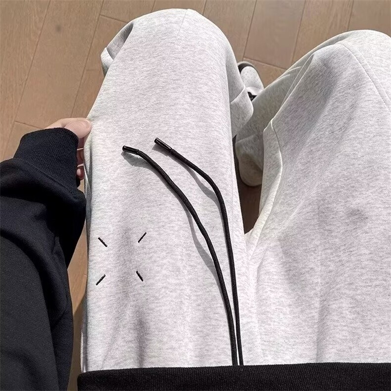 重磅休闲裤子男秋冬季美式宽松直筒弯刀裤男士潮牌hiphop长,男装休闲裤,星座218-1（原230）