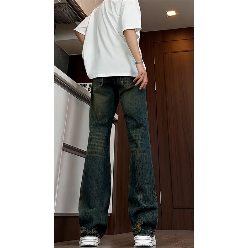 B221美式ins高街暗黑小众夏季重工艺破洞牛仔裤LK24178-P65控88,男装牛仔裤,电商B221