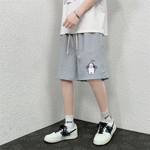 HD74167-P22 华夫格短裤男大码宽松五分裤男直筒中裤图片