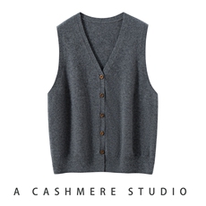 2025年秋季时尚百搭通勤V领马甲，女装马甲，朝思纯山羊绒