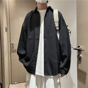 长袖衬衫男港风日系宽松外套C19P30图片