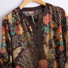 碎花衬衫时尚女2025夏季新款宽松洋气遮肚减龄显瘦休闲，女装衬衫，水衣源