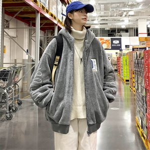 2023冬上新加绒加厚休闲棉衣羊羔绒连帽外套男女 992-P110控价158图片