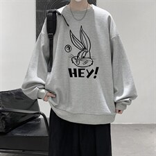 华夫格卫衣圆领卫衣男大码长袖t恤男外套HW76179-P30加绒款-P40，男装卫衣，电商A040
