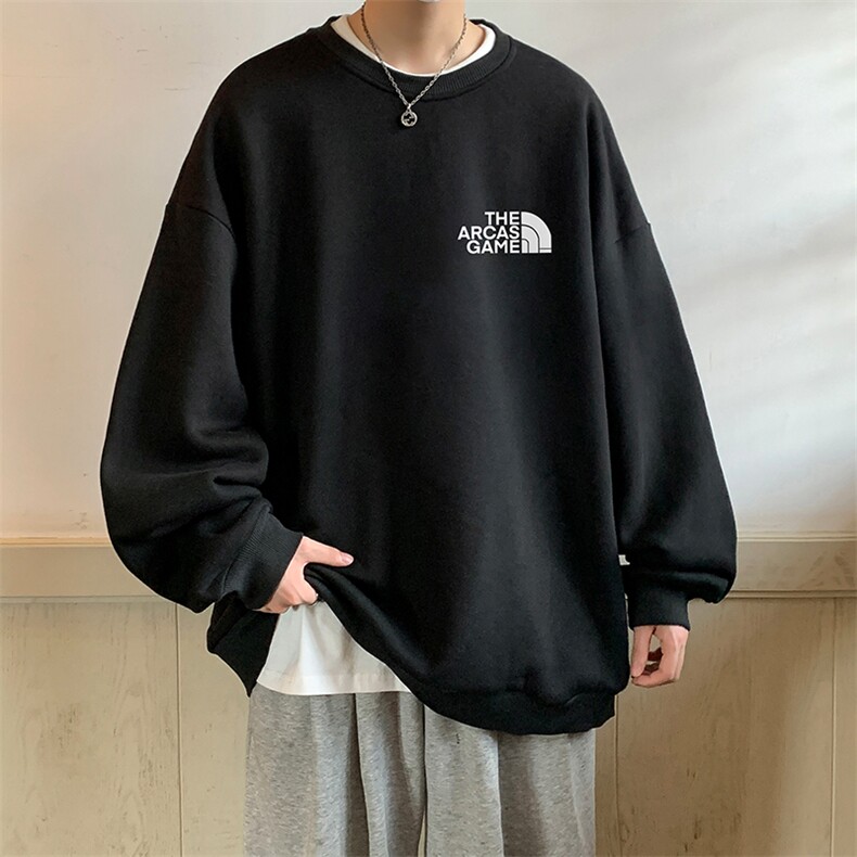 圆领卫衣男大码加厚加绒长袖t恤男S6232-P28加绒款-P33,男装卫衣,电商A040