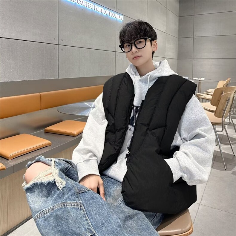 F588P68美式复古解构短款棉衣男款冬季潮牌外穿马甲棉服外,男装棉衣,星座512-6