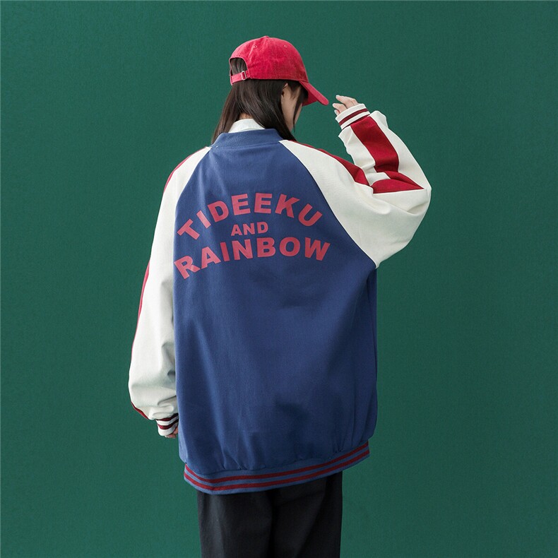25新款撞色棒球服潮流情侣字母夹克上衣外套 9106/P95/138图片