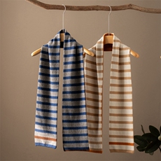 2025年秋季时尚百搭通勤简约休闲条纹双层披肩，围巾，江帆羊绒