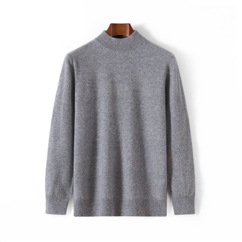 2025年秋季半高领12针男半高领时尚百搭通勤简约休闲羊毛衫，男装羊毛衫，赛冬羊绒