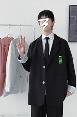 小西装男士秋冬季痞帅学院风dk制服宽松休闲单西服外套男XZ03-P80，男装西服，星座505-3