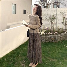 慵懒风碎花两件套套裙2C267-120-P175-K265图片