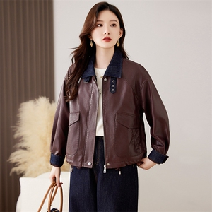 现货】PU皮衣外套女春秋新款小个子超火显瘦短款机车夹克上衣潮图片