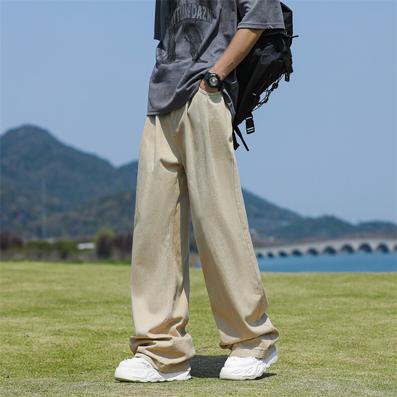 得物品质夏男裤纯棉直筒宽松直筒宽松长裤h890P50,男装休闲裤,星座1013-1