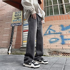美式牛仔裤男韩版潮流染黄泥高街2024冬季ins直筒长裤RK1306-P51，男装牛仔裤，星座412-3