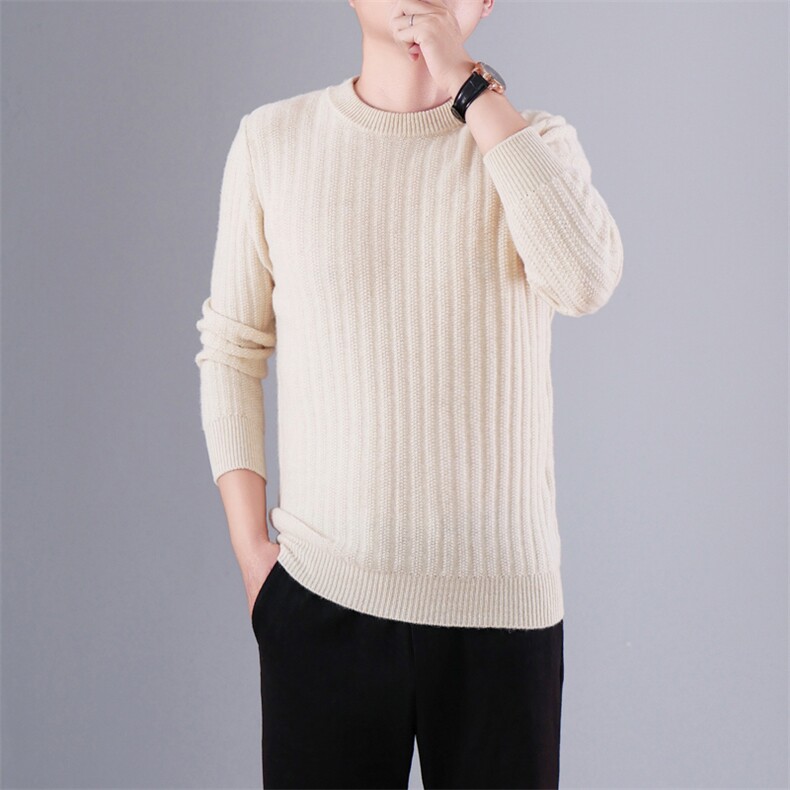 2025年秋季青春流行圆领长袖套头加厚，男装羊毛衫，圣强羊绒