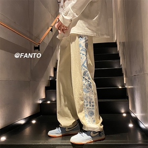 秋季新款灯芯绒休闲裤大抽绳直筒玉米粒裤子 227-2*C62*P55控68图片