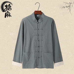 风春秋棉麻复古花式盘口长袖衬衫中式唐装 CS05-P55图片