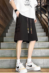 8XL-M 特大码风短裤男邹布冰丝五分裤新中式裤子男DK1525P25图片