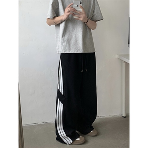 2025新款美式高街条纹卫裤垂感拖地裤子休闲裤帅气现货K8330-P36图片