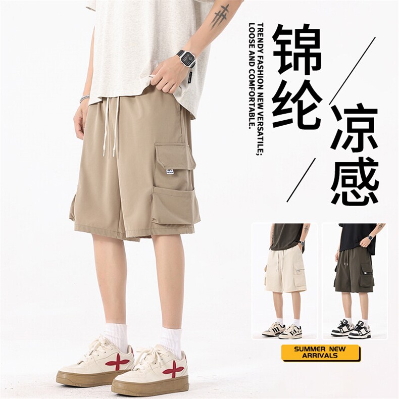 抖音品质美式潮牌机能工装裤男大口袋短裤A146-GY509特p35量大优,男装牛仔裤,HDA146