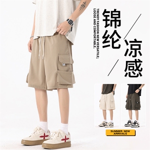 抖音品质美式潮牌机能工装裤男大口袋短裤A146-GY509特p35量大优图片